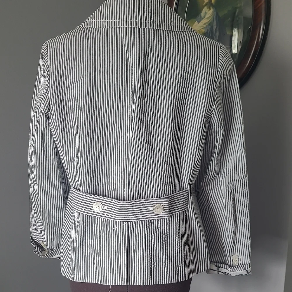 Talbots Black and White Striped Blazer - Picture 4 of 5